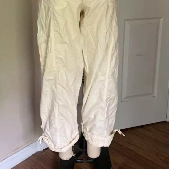ALMOST FAMOUS Ivory Flat Front Roll-Up Cuffed Lounge CARGO Pants *SIZE 9* - Picture 4 of 6